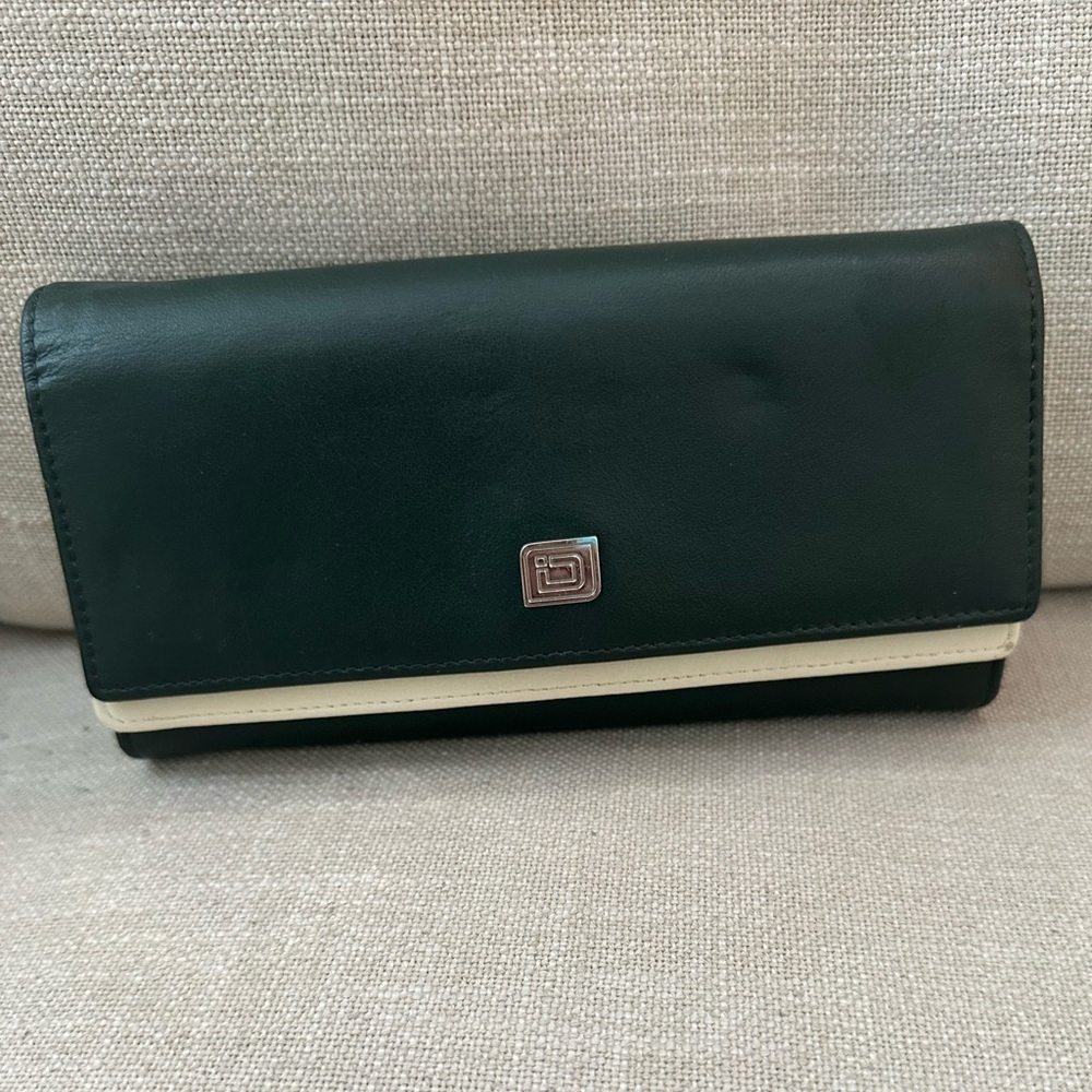 ID Stronghold Two-Tone Leather Clutch